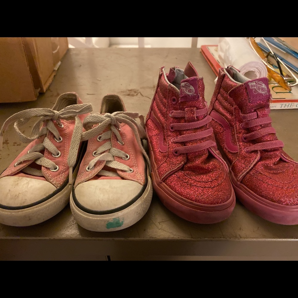 Toddler vans and converse pink